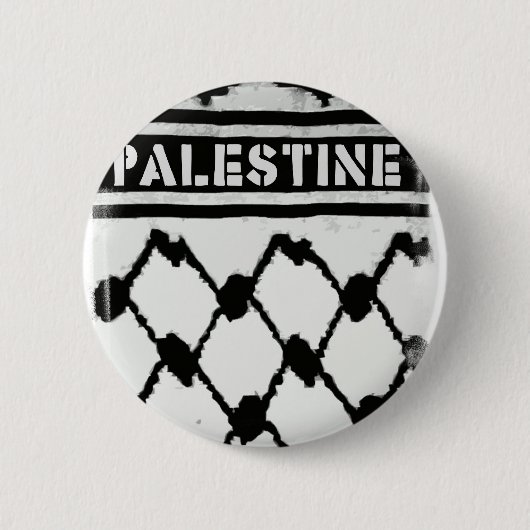 Palestine Keffiyah Ronde Button 5,7 Cm (Voorkant)