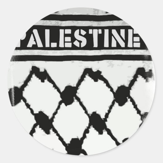 Palestine Keffiyah Ronde Sticker (Voorkant)