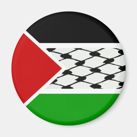 Palestine Keffiyeh Flag Magneet (Voorkant)