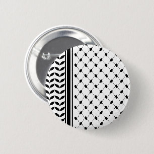 Palestine Keffiyeh Patroon Sjaal Ronde Button 5,7 Cm