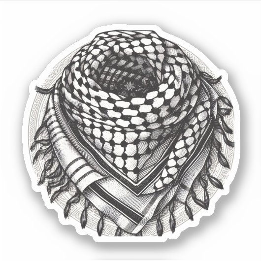 PALESTINE keffiyeh Sticker (Voorkant)