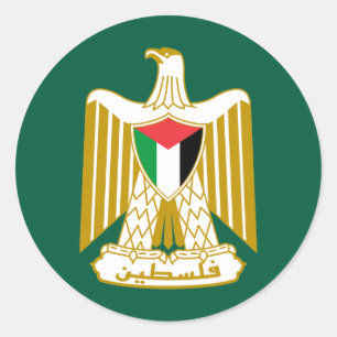 Palestine land wapen wapenschild symbool embleem v ronde sticker