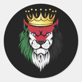 Palestine Lion King Flag Ronde Sticker