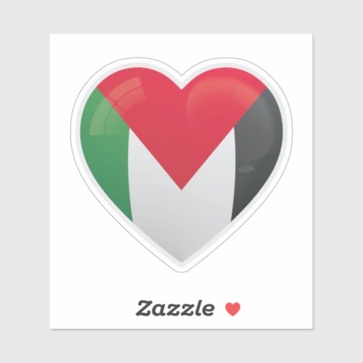 Palestine Love Flag Sticker (Vel)