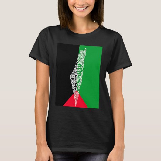 palestine map and flag t-shirt (Voorkant)