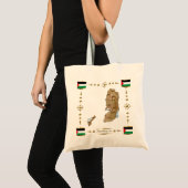Palestine Map + Flags Bag Tote Bag (Voorkant (product))