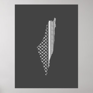 Palestine Map Keffiyeh filistin Poster