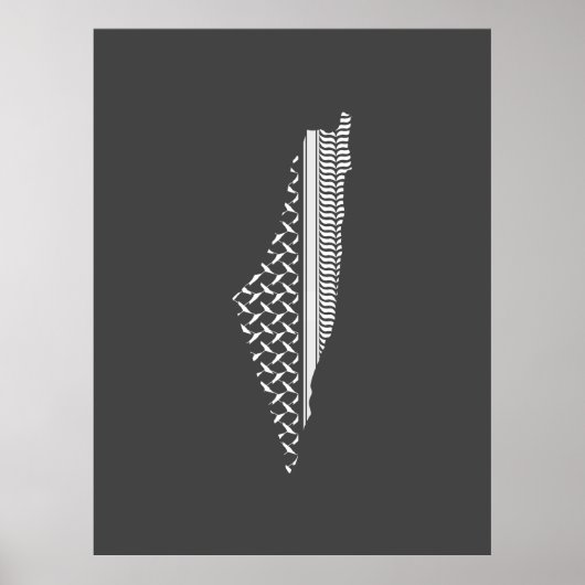 Palestine Map Keffiyeh filistin Poster (Voorkant)