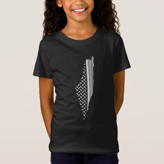 Palestine Map Keffiyeh filistin T-shirt (Voorkant)