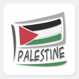 Palestine Pride X-vlag Vierkante Sticker