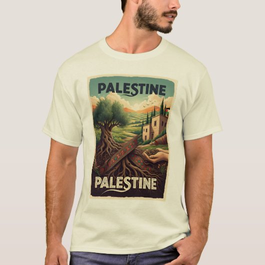 Palestine Roots – Olive Tree Heritage T-Shirt (Voorkant)