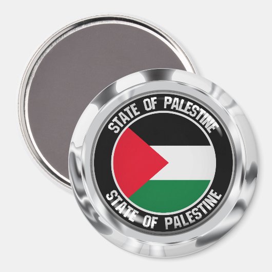 Palestine Round Emblem Magneet (Voorkant / Achterkant)