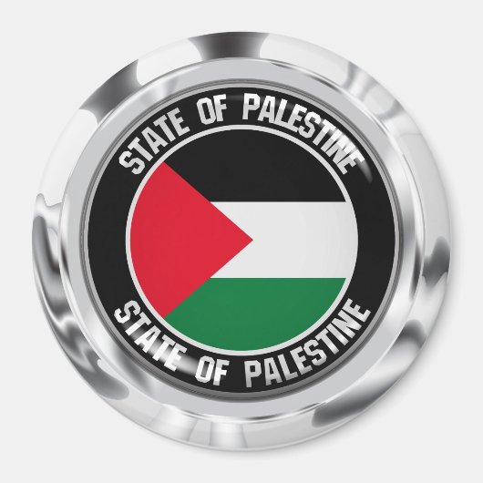 Palestine Round Emblem Magneet (Voorkant)