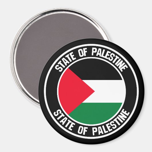 Palestine Round Emblem Magneet (Voorkant / Achterkant)