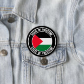 Palestine Round Emblem Ronde Button 7,6 Cm (In situ)