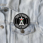 Palestine Round Emblem Ronde Button 7,6 Cm (In situ)