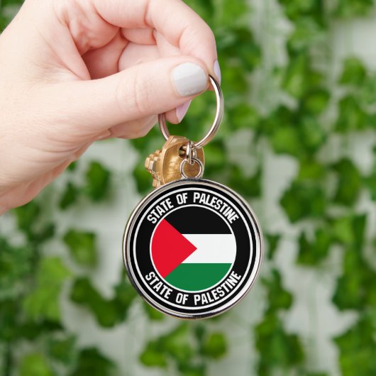 Palestine Round Emblem Sleutelhanger (Hand)