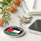 Palestine Round Emblem Sleutelhanger (Zijkant)