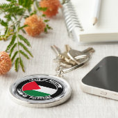 Palestine Round Emblem Sleutelhanger (Zijkant)