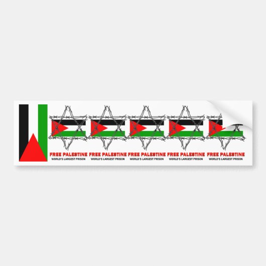 PALESTINE: 's werelds GROOTSTE PRISON-BUMPERSTICKE Bumpersticker (Voorkant)
