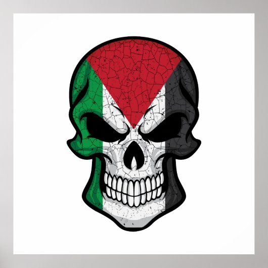 Palestine Smiling Skull Flag Poster (Voorkant)