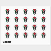 Palestine Smiling Skull Flag Ronde Sticker (Vel)