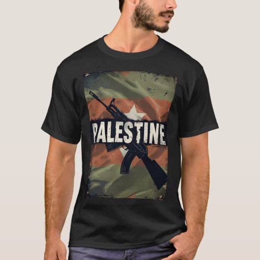 Palestine Solidarity Tee Gaza Support Shirt (Voorkant)