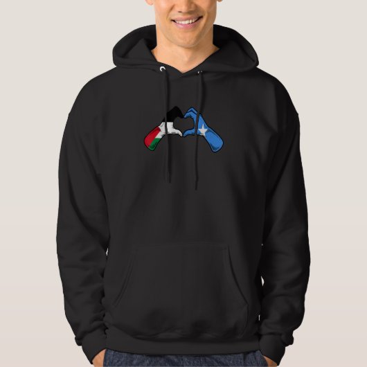 Palestine Somalia Flag   Palestinian Somalian Hear Hoodie (Voorkant)