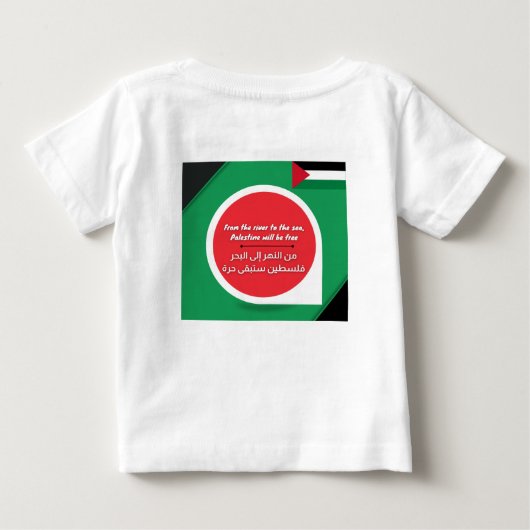 Palestine Support Baby T-shirt (Achterkant)
