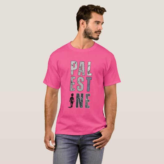 PALESTINE T-shirt - Code Roze Protest Shirt (Voorkant volledig)