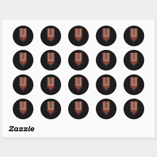 Palestine Tatreez Ronde Sticker (Vel)