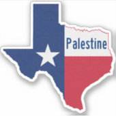 Palestine TX-vlag Sticker (Voorkant)