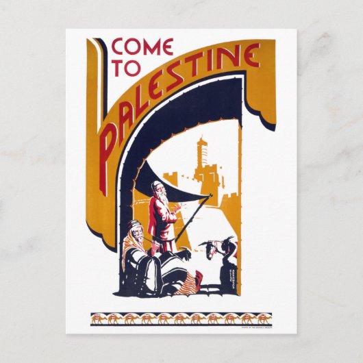Palestine Vintage Travel Poster hersteld Briefkaart (Voorkant)