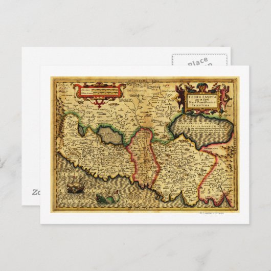 PalestinePanoramic MapPalestine 5 Briefkaart (Voorkant / Achterkant)