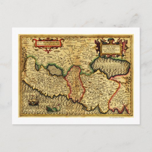 PalestinePanoramic MapPalestine 5 Briefkaart (Voorkant)