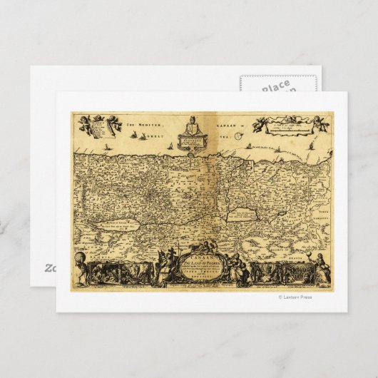 PalestinePanoramic MapPalestine Briefkaart (Voorkant / Achterkant)