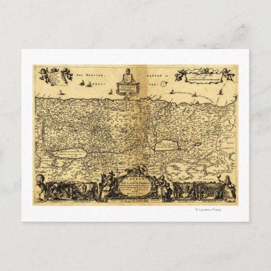 PalestinePanoramic MapPalestine Briefkaart (Voorkant)