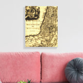 PalestinePanoramic MapPalestine Canvas Afdruk (Insitu (Woonkamer))