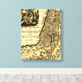 PalestinePanoramic MapPalestine Canvas Afdruk (Insitu (Houten vloer))