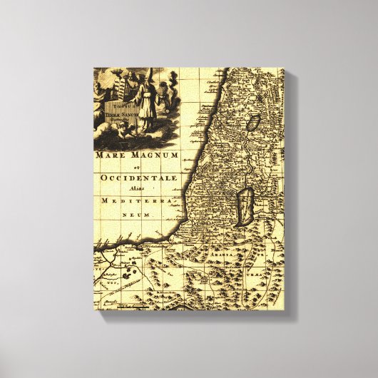 PalestinePanoramic MapPalestine Canvas Afdruk (Voorkant)