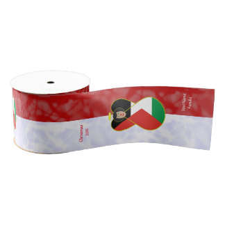 Palestinian Angel Black Hair gekleed in vlag Grosgrain Lint