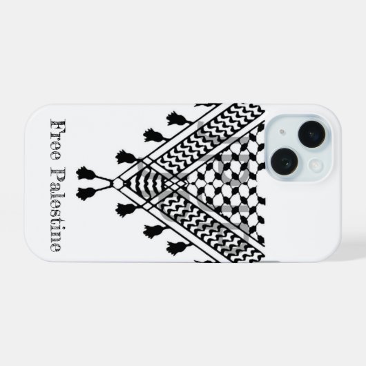 Palestinian Keffiyeh Pattern iPhone 15 Case (Achterkant horizontaal)