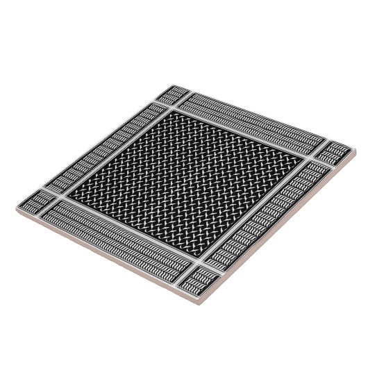 Palestinian Keffiyeh Tegeltje (Zijkant)