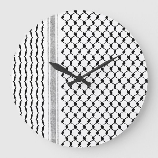 Palestinian Kufiya Custom Design License Bord F Grote Klok (Voorkant)
