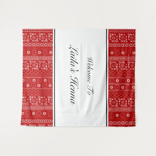 Palestinian Pattern Henna Photobooth Backdrop Wandkleed (Voorkant (horizontaal))