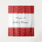 Palestinian Pattern Henna Photobooth Backdrop Wandkleed (Voorkant)