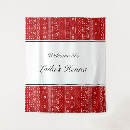 Palestinian Pattern Henna Photobooth Backdrop Wandkleed (Voorkant)