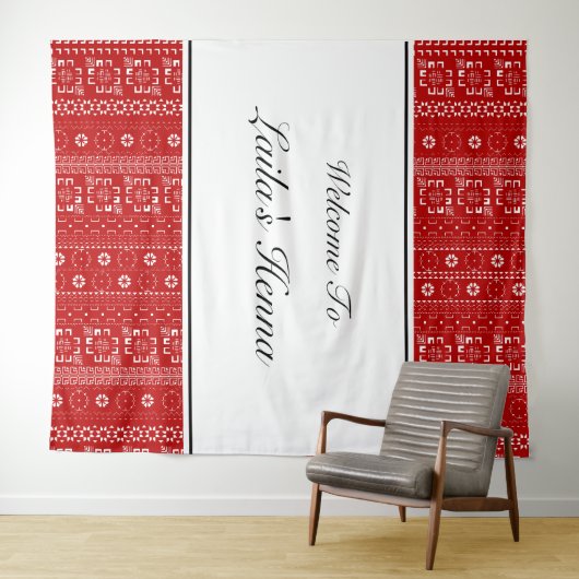 Palestinian Pattern Henna Photobooth Backdrop Wandkleed (In Situ (horizontaal))