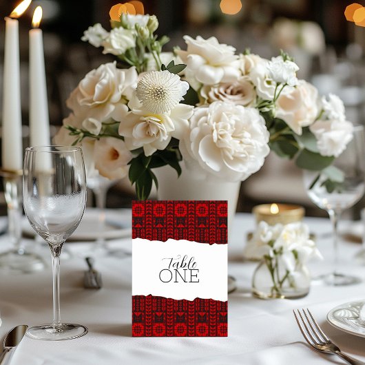 Palestinian Tatreez Red Kaart