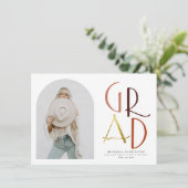Palet | Boho Boog & Kühne Grad Foto Afstuderen Kaart (Staand voorkant)